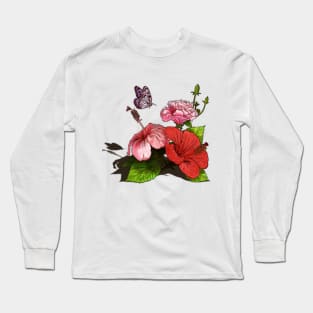 Hibiscus Bouquet Warm Long Sleeve T-Shirt